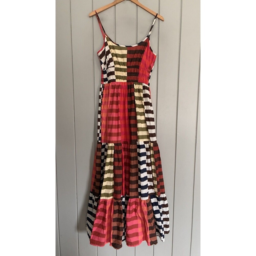 Hutch Silvana Tiered Maxi Dress M Medium Multicolor Colorblock Stripe Flowy